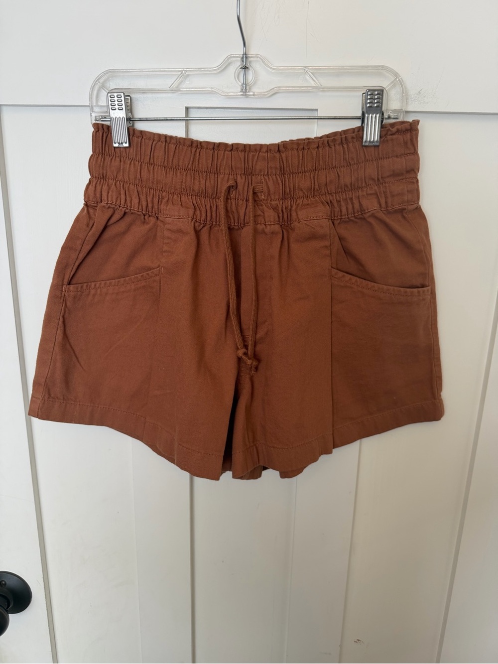 Aerie Boho Short Terracotta Brown Pull on. drawstring cotton size XS flowy - Picture 2 of 6